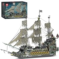 MISINI M9002 Pirate Ship Building Blocks, Flying Dutchman Large MOC Construction Kit, 5865 Pieces Sailing Ship Toy Model for Adults
