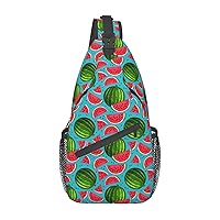 Watermelon Sling Bag For Women Men Crossbody Sling Backpack Daybackpack Shoulder Chest Bag For Hiking