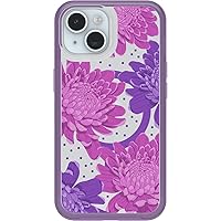 OtterBox iPhone 15, iPhone 14, and iPhone 13 Symmetry Series Clear Case - Papercut Flowers (Purple), Snaps to MagSafe, Ultra-Sleek, Raised Edges Protect Camera & Screen