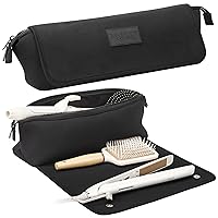 BAREFOOT CARIBOU Hair Tools Travel Bag and Heat Resistant Mat for Flat Irons, Straighteners, Curling Iron, and Haircare Accessories, 2-in-1 design, with Interior Pockets, Portable Organizer