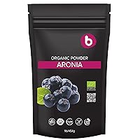 Bobica Organic Aronia Berry Powder, Chokeberry Powder, Antioxidant Superfood, High in Flavonoids, Polyphenols and Potassium, for Immunity, Vegan, Gluten-Free, 1lb