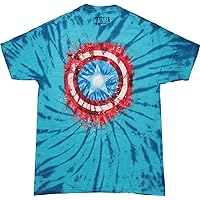 Captain America Shield Logo Tie Dye Burst T-Shirt