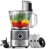 VEVOR Food Processor, 16 Cup Electric Vegetable Chopper with 3 Auto-iQ Presets, 650W Multi-Speed Adjustment, 3 In 1 Feed Chute & Pusher, Chop, Mix, Slicing, Puree, Kneading Dough, 7 Pcs Blade & Discs VEVOR Food Processor, 16 Cup Electric Vegetable Chopper with 3 Auto-iQ Presets, 650W Multi-Speed Adjustment, 3 In 1 Feed Chute & Pusher, Chop, Mix, Slicing, Puree, Kneading Dough, 7 Pcs Blade & Discs