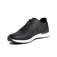 VELEZ Leather Sneakers for Men - Business Casual Dress Shoes - Lace-Up Fashion Tennis