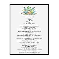 Buddha Quote 11x14 Gallery Art Print | 12 Rules of Karma Office Decor | Inspirational Wall Art Office Decor for Women, Office Wall Decor | Motivational Wall Art Watercolor Lotus Flower Posters Prints