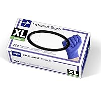 Medline Protective Disposable Blue Nitrile Exam Gloves, X-Large, 250 Count