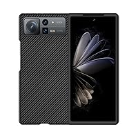Case for Xiaomi Mix Fold 2, Carbon Fiber Texture Leather Hard PC Slim Shockproof Protective Cover for Xiaomi Mix Fold 2 5G 2022 8.02 inch,Black