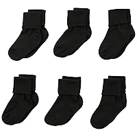 Jefferies Socks Baby-Girls 6 Pair Pack Seamless Turn Cuff Socks