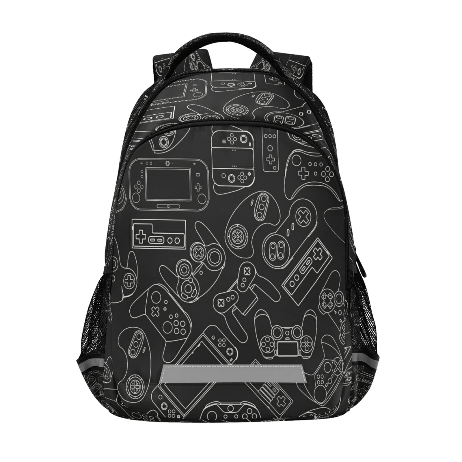 MNSRUU Elementary School Backpack Video Game Controller Kid Bookbag for Boy Age 5 to 13
