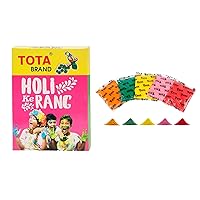 TOTA Holi Ke Rang – 5 Shades of Gulal Holi Colours for Gender Reveal | Red Orange Green Yellow Pink | 100% NonToxic Herbal Holi Color Gift Box – 375 Gm
