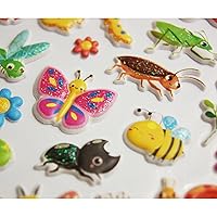 Stickers - Foam - Cute Insects - Glitter
