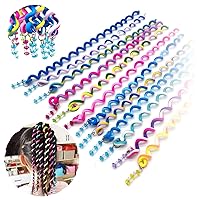 12 Colors Hair Braid Clips for Girls, Spiral Hair Jewelry for Braids Accessories, Hair Braiding Tool for Girls Birthday Party Favor (Multicolor)