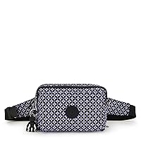 Kipling Women’s Abanu Crossbody Bag, Lightweight, Adjustable Nylon Waist Pack with Multi-Compartment Zip Pockets, Blackish Tile