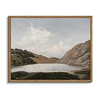InSimSea Framed Canvas Wall Art Prints, Lakeside Nature Scenic Wall Decorations for Living Room, Wilderness Country Farmhouse Wall Art, Bathroom Art Wall Decor 11x14in