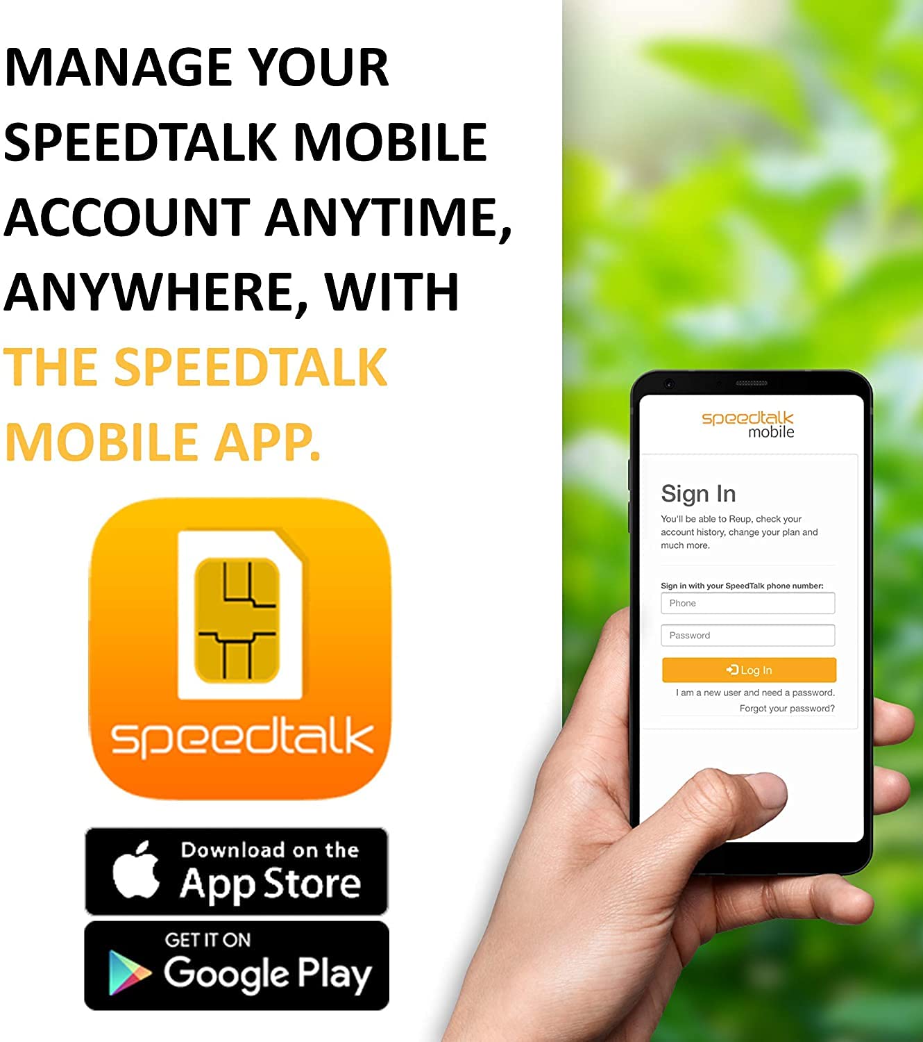 $5/Month SpeedTalk Mobile Prepaid SIM Card - Monthly 250 Minutes Talk OR 250 SMS Text OR 250MB Data No Contract 12 Months Smart Phone Plan