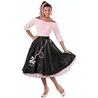 Forum Novelties Women 50's Poodle Skirt Black Adult Sized 14/16 Costumes, Black, Standard US