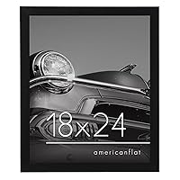 Americanflat 18x24 Poster Frame in Black - Photo Frame with Engineered Wood Frame and Polished Plexiglass Cover - Horizontal and Vertical Formats for Wall with Built-in Hanging Hardware