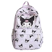 Anime Kuromi All Over Print Casual Backpack Laptop Backpack Travel Hiking Rucksack