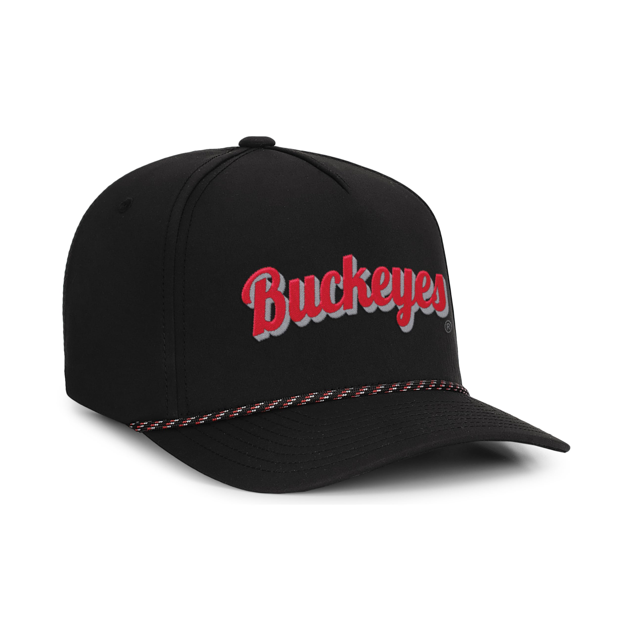 Pacific Headwear Standard Ohio State Weekender Braid Cap, Black/Black/Red