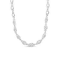 18K White Gold 5.00 Cttw Diamond Duchess Station and Link Collar Necklace (F-G Color, VS2-SI1 Clarity) - 17