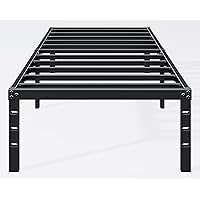 18 Inch Twin Bed Frame - Sturdy Platform Bed Frame Metal Bed Frame No Box Spring Needed Heavy Duty Twin Size Bed Frame Easy Assembly Strong Bearing Capacity, Noise Free