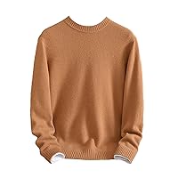 Solid Color Cashmere Sweater Men's Cashmere Round Neck Thickened Knitted Winter Warm Bottoming Shirt