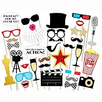 Movie - Hollywood Party Photo Booth Props Kit - 33 Count