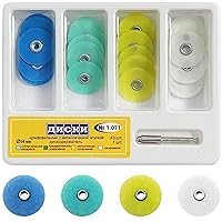 40 Piece 14mm Dental Polishing Discs Assorted Kit, Dental Polisher Supplies with Mandrel Stem for Material Tools, Professional Dental Accessories for Polishing and Contouring