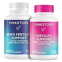 Pink Stork & Blue Stork His and Hers Fertility Bundle: Fertility Supplements for Women, Fertility Supplements for Men, Fertility Prenatal Vitamin, Vitex, Inositol, Folate, Vitamin B6, 60 Capsules