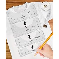 T-Shirt Ruler Guide Alignment Tool,Polyvinyl Chloride, to Center Designs T-Shirt for Adult Youth Toddler Infant (Transparent) (6Pcs)