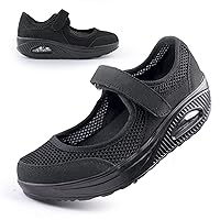 Womens Mesh Walking Shoes Working Nurse Shoes Non-Slip Adjustable Breathable Wedges Slip-on Mary Janes Sneaker Fitness Casual Nursing Orthotic Arthritis,Diabetes,Plantar Fasciitis,Lightweight Shoes