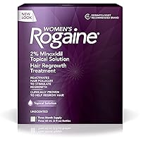 Women's 2% Minoxidil Topical Solution for Womens Hair Thinning and Loss & Hair Regrowth, 3-Month Supply, 4 Piece Set, Unscented, 6 Fl Oz