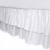 American Baby Company Double Layer Ruffled Crib Skirt, White, for Boys and Girls, 1 Count (Pack of 1)
