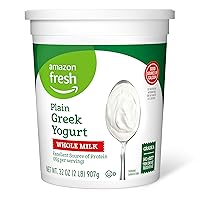 Amazon Fresh, Greek Whole Milk Plain Yogurt, 32 Oz (Previously Happy Belly, Packaging May Vary)
