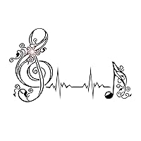 Vinyl Wall Decal Musical Note Heartbeat Pulse Music Art Stickers (530ig) Purple