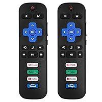 (Pack of 2) Replaced Remote Control Only for Roku TV Compatible with TCL Roku/Hisense Roku/Insignia Roku/JVC Roku/Onn Roku/Philips Roku/RCA Roku/Sharp Roku Series Smart TV (Not for Roku Stick and Box)