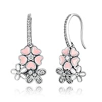 Luxury Pink Flower Poetic fashion jewelry earrings