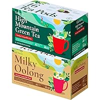 Gya Tea Co High Mountain Green K Cups Tea Pods Variety Pack & Milk Oolong Tea K Cups Variety Pack for Keurig 2.0 &1.0