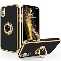 iPhone XS Case, iPhone X Phone Case, Slim Protective Kickstand Ring Holder Soft Rubber Hybrid Hard Bumper Shockproof Drop Protection Girls Women Boy Men iPhone XS/X/10 5.8