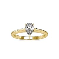 Certified Pear Diamond Engagement Ring Studded With 0.53 Ct Moissanite Solitaire Diamond in 18K White Gold/Yellow Gold/Rose Gold For Women On Her Special Birthday Celebration (Color-G, Clarity-VS2)