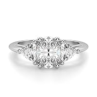 3.50 TCW Oval Moissanite Engagement Ring 10K 14K 18K Solid Gold Moissanite Diamond Ring 925 Sterling Silver Solitaire Engagement Ring Wedding Ring For Women