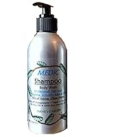 MEDIC Shampoo / Body Wash - for Dandruff, Eczema, Itchy/Dry Scalp / Skin - Jojoba, Olive, Neem - Organic - Biodegradable - Vegan - Non GMO - No Palm Oil - 100% Pure Essential Oils(8 oz Shampoo)