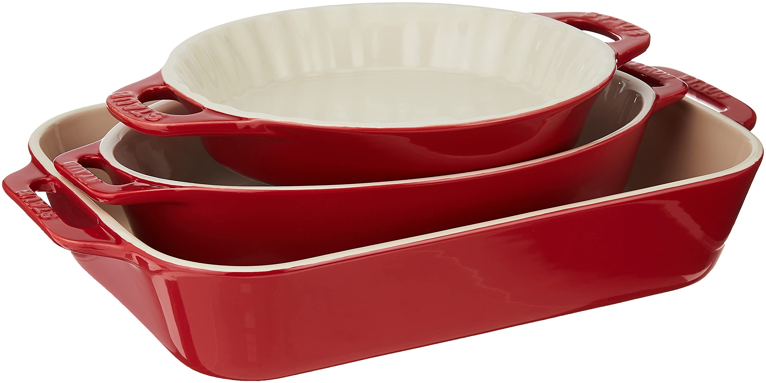 Staub Ceramic Baking Dish Set, 3pc, Cherry