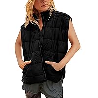 Xiaoxuemeng Puffer Vest Women Lightweight Zip Up Quilted Vest Padded Gilet Sleeveless Jacket with Pockets