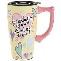 Ceramic Travel Mugs - Grandma Cup - Hot or Cold Beverages - Gift for Coffee Lovers