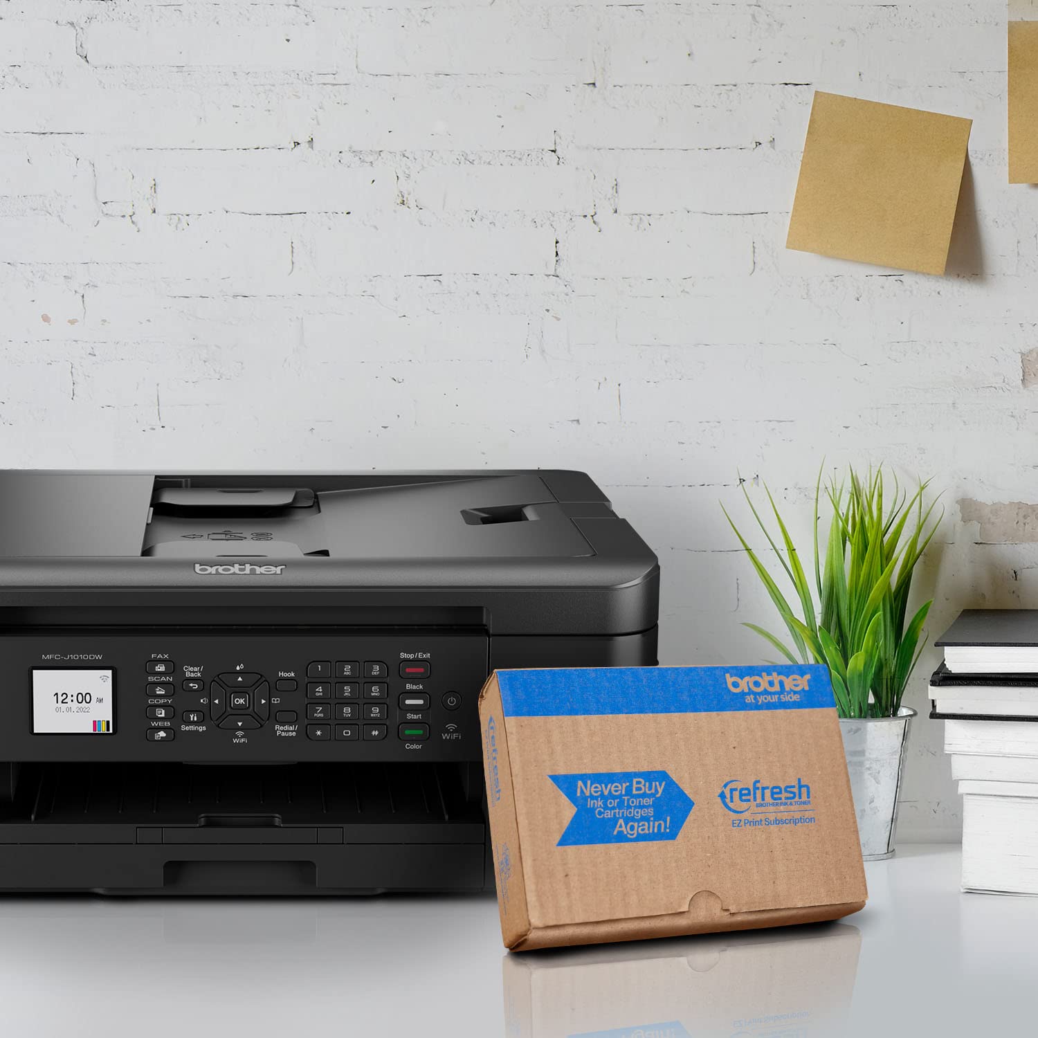 Brother MFC-J1010DW Wireless Color Inkjet All-in-One Printer with Mobile Device and Duplex Printing, Refresh Subscription and Amazon Dash Replenishment Ready