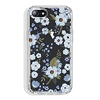 for iPhone SE Case (2022/2020/3rd/2nd), iPhone 8/7 Case 4.7 Inch Clear with Floral Design, Cute Protective TPU Bumper + Shockproof Non Yellowing Cover for Women and Girls (Flowers/Blue)