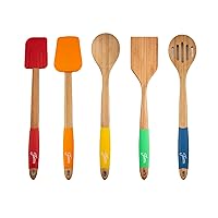 Cambridge 6384X9FSTA94NR Fiesta Bamboo 5-Piece Silicone Utensil Set