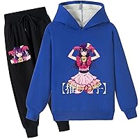 Oshi No Ko Hooded Sweatshirt and Jogger Pants-Teen Anime Clothes Set Pullover Fleece Hoodie for Boy Girls