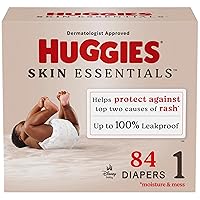Huggies Size 1 Diapers, Skin Essentials Baby Diapers, Size 1 (8-14 lbs), 84 Count
